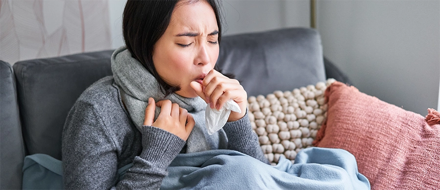 When symptoms like a runny nose, cough